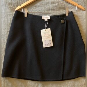 SEZANE NWT Black Laure 100% Wool Skirt Size 38 PLUS FREE LES MEDAILLONS GIFT